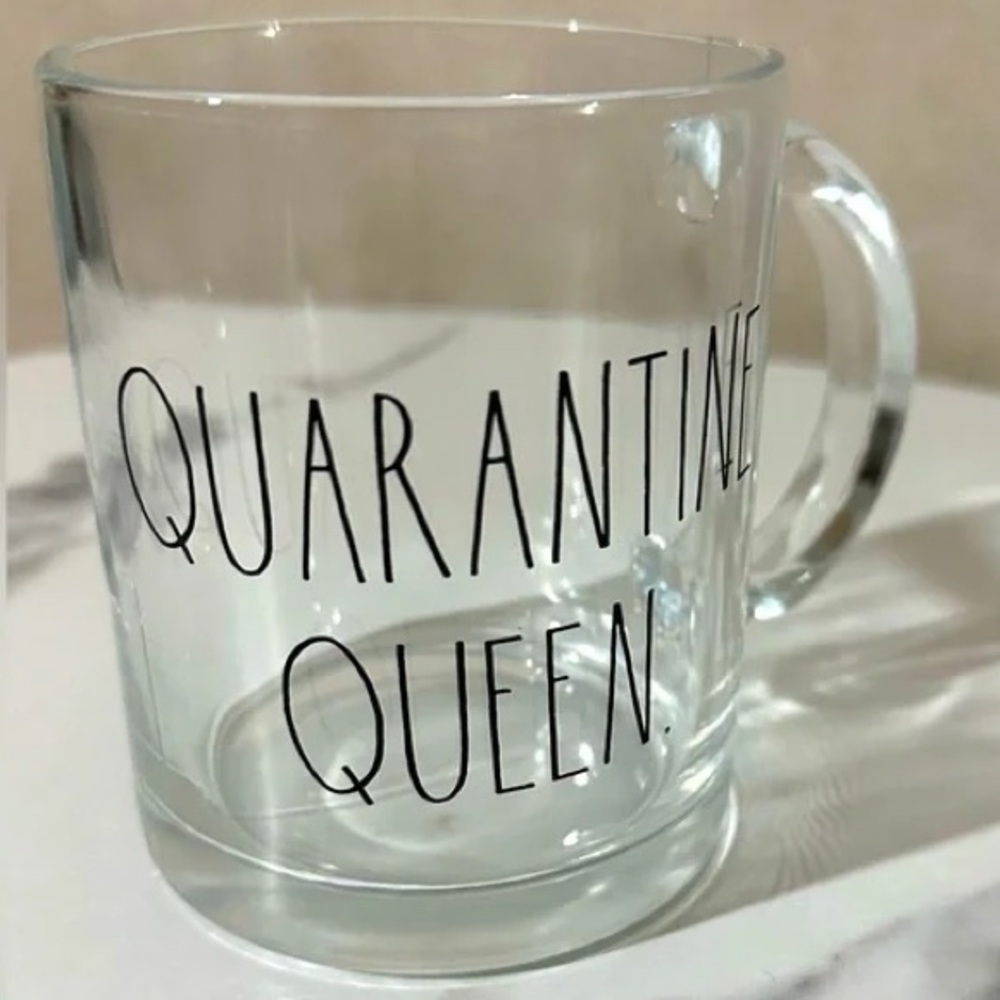 NEW Rae Dunn Quarantine Queen - 18oz Glass Mug 👸🏻